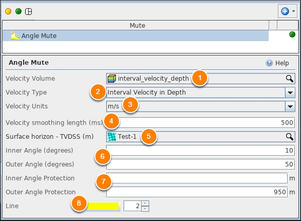 Define settings for angle mute