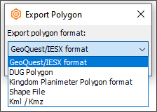 Select the export format for exporting multiple polygons