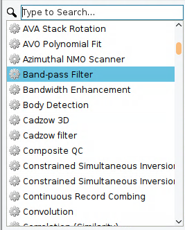 Create band-pass filter process