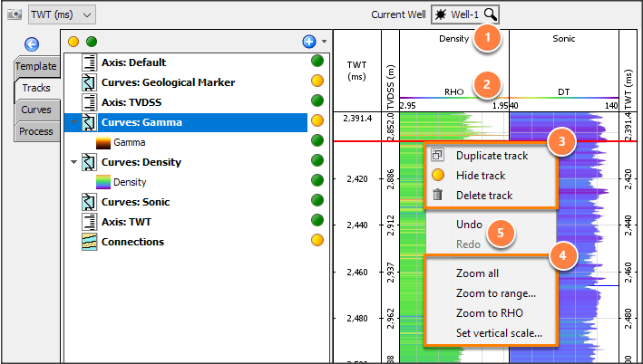 Track header options