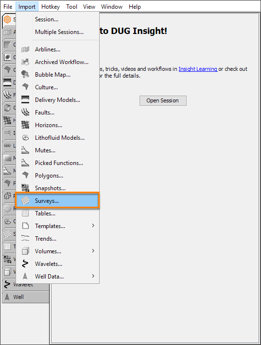 Import a survey file
