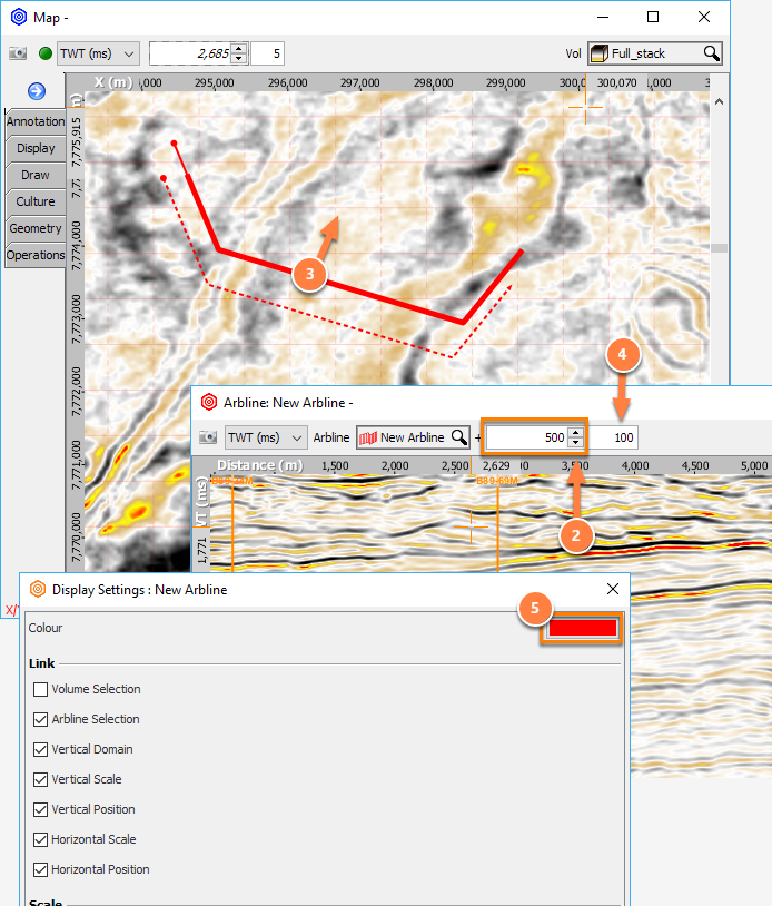 View data of a shifted arbline