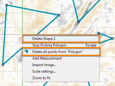 Deleting polygon points and shapes