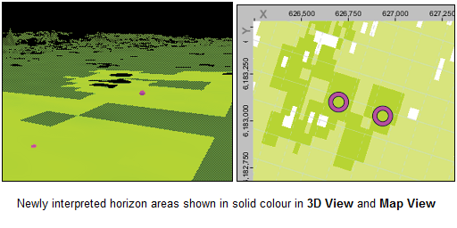 View the newly interpreted horizon