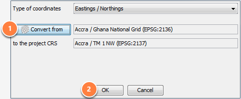 Convert horizon CRS to project CRS