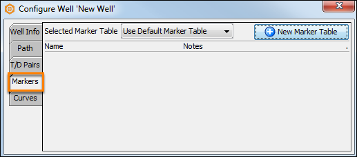 Open the Markers tab