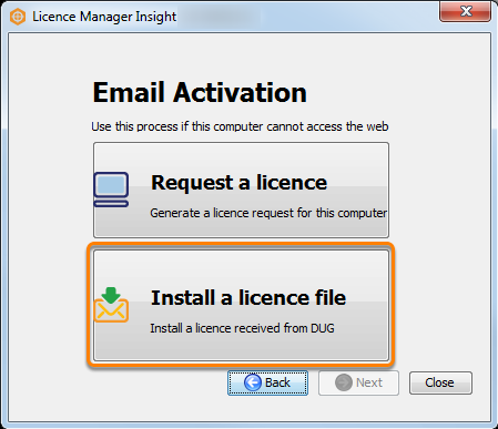 Install the licence file
