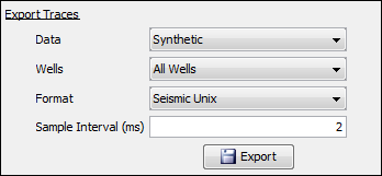 Export synthetic/seismic traces